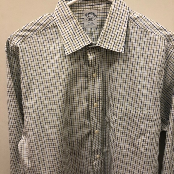 Brooks Brothers 346 Slim Fit Shirt Casual Button Down Cotton Plaid 16 32/33 - Picture 2 of 10